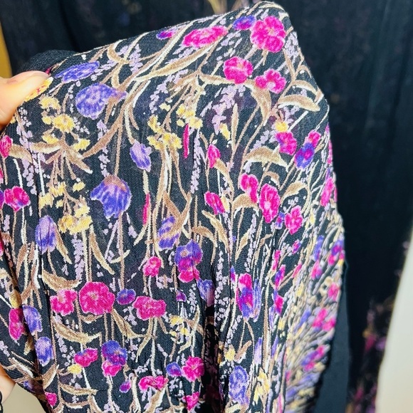 Lola P Flowy Black & Floral 2 layer‎ Sleeveless Dress Size 2X - Picture 5 of 14